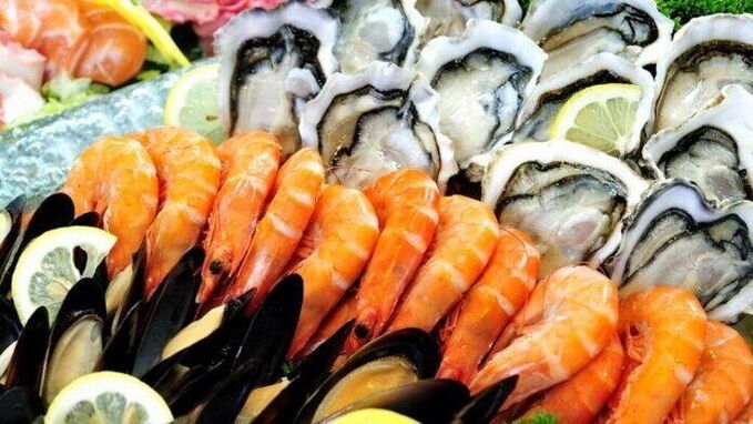 Due to the high content of selenium and zinc, seafood increases potency in men